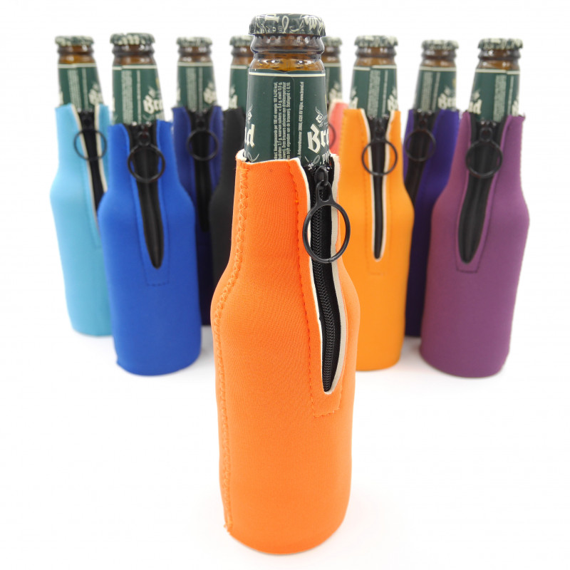 Kühlhalter für Bierflaschen neon orange