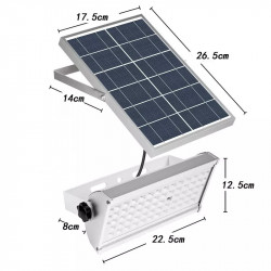Abmessungen der Außenlampe und des Solarpanels