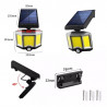 Buitenlamp met zonnepaneel, draaibare buitenlamp op zonne-energie met efficiente COB LED panelen