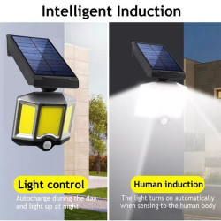 Außenlampe mit Solarpanel, drehbare solarbetriebene Außenlampe mit effizienten COB-LED-Panels