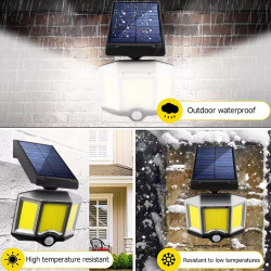 Buitenlamp met zonnepaneel, draaibare buitenlamp op zonne-energie met efficiente COB LED panelen