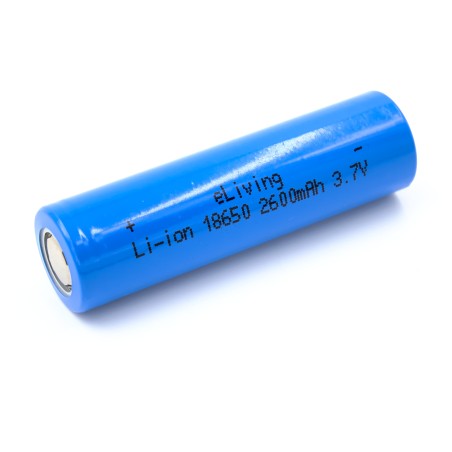 Batterie Li-ion 18650 Flat Top 3,7V. 2600mAh (65x18mm)
