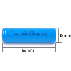 Batterie Li-ion 18650 Button Top 2200mAh.