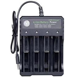 Chargeur de batterie Li-ion - Compatible avec les batteries 14500 et 18650 3,6/3,7 V