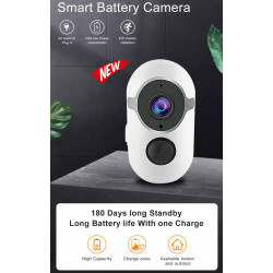 copy of Caméra de surveillance IP Wifi rechargeable. Grande batterie, App, vision nocturne, capteur de détection de mouvement.