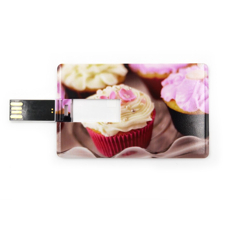 8/16/32GB USB Stick. Creditcard formaat. Cupcakes