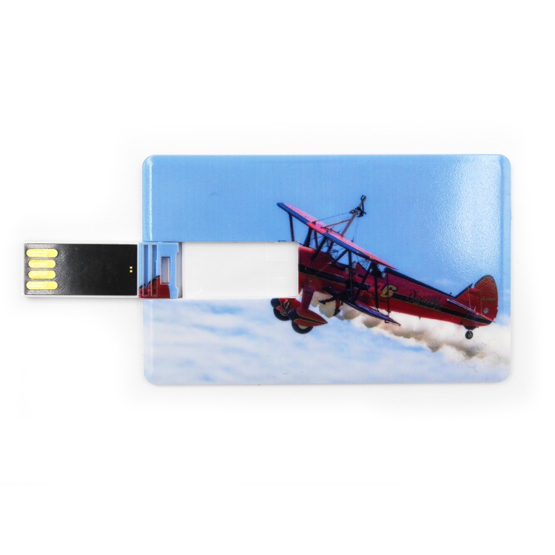 8/16/32GB USB Stick. Creditcard formaat. Vliegtuig