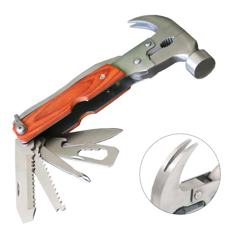 Multitool-zakmes met hamer en combinatietang