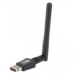 5Ghz (en 2.4Ghz) Wifi USB adapter. Voor Windows, MacOS, Linux. 600Mbps. Met antenne