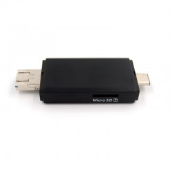 Lecteur de cartes USB, Micro USB et USB Type C pour cartes mémoire SD et MicroSD(HC/XC).