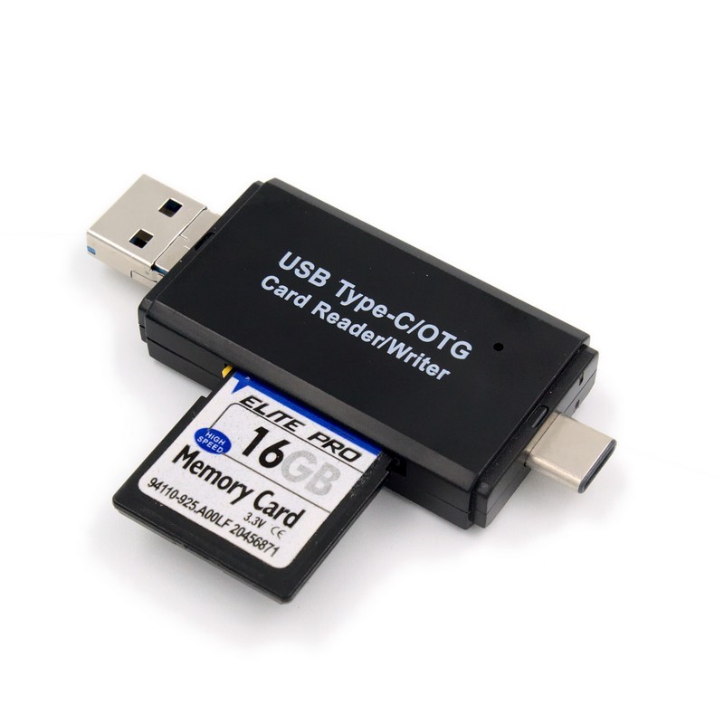 USB, Micro USB & USB Type C Kaartlezer voor SD & MicroSD(HC/XC) Geheugenkaarten.