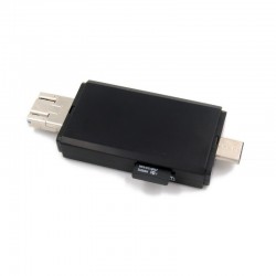 Lecteur de cartes USB, Micro USB et USB Type C pour cartes mémoire SD et MicroSD(HC/XC).