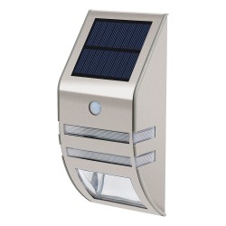 Luxuriöse solarbetriebene Außenlampe aus Edelstahl. Mit Tag-Nacht-Sensor und Bewegungssensor.