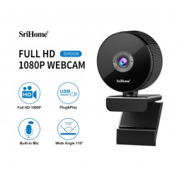 Grand angle 110° 1080P FullHD Webcam USB Caméra avec microphone et protection de la vie privée (en option)